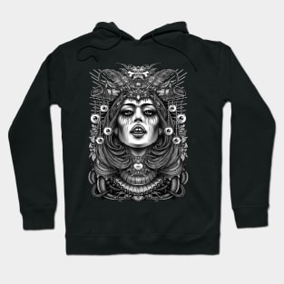 Occult Queen  Black and White Hoodie